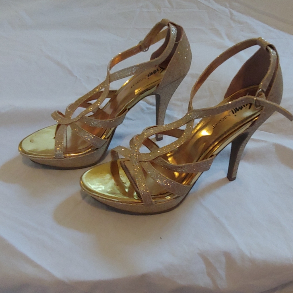 Gold Glitter Heels